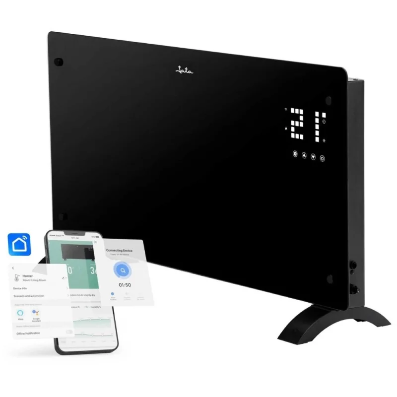 Отопление Конвектор с преден панел от закалено стъкло и Wi-Fi  Jata JCRW2520